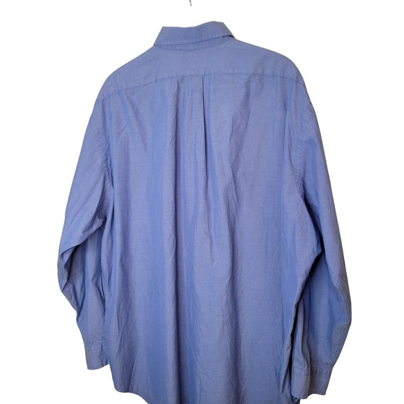 Ralph Lauren Yarmouth Mens Blue Oxford Shirt Sz 17.5 Long Sleeve Pony Preppy Hip - Picture 8 of 13